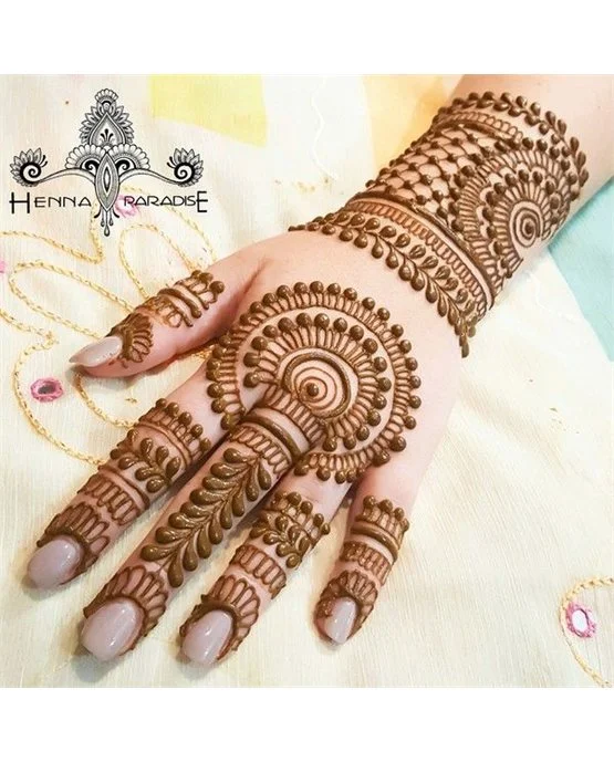Ethnic Lattice With Mix Covering Back Hand Mehndi Design Ethnic Lattice With Mix Covering Back Hand Mehndi Design